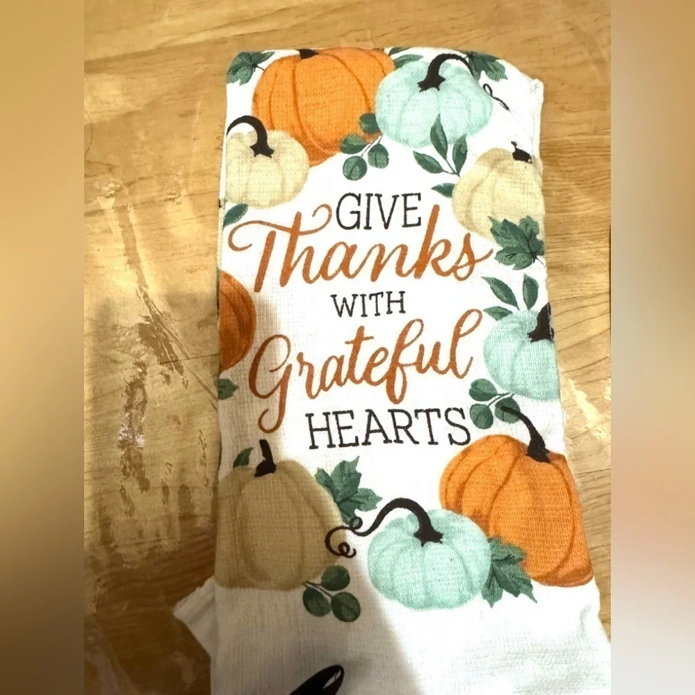 Fall Hostess Gift Pot Holder, Towel, Utensils Pumpkin Thanksgiving NEW